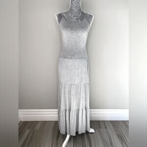 DELIA*S Womens Tiered Skinny Spaghetti Strap Maxi Dress in Grey Size XS